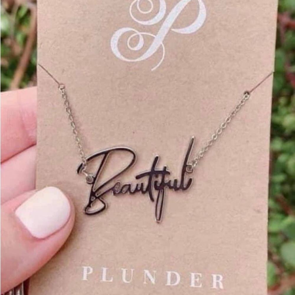 NEW Silver ‘Beautiful’ Necklace